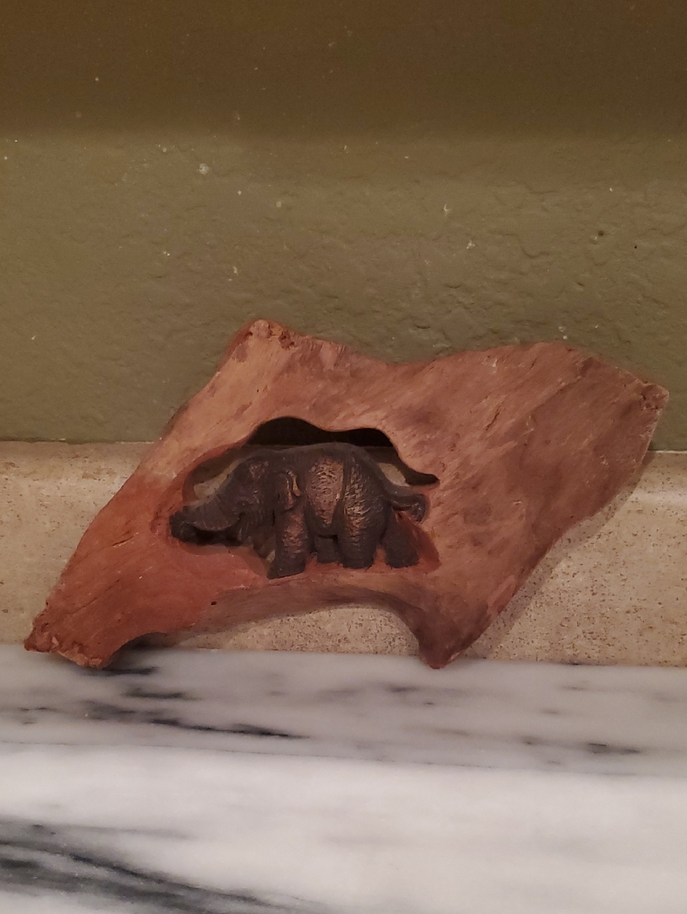 Hand-Carved Wooden Elephant In Teakwood
